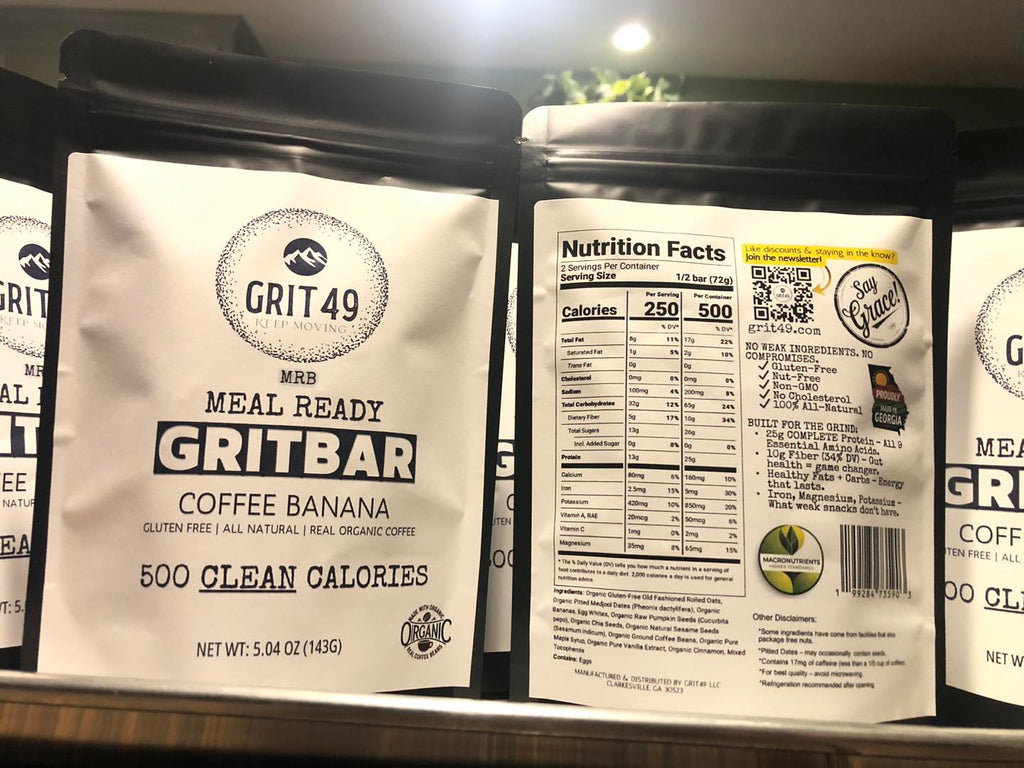 GRITBAR - COFFEE BANANA - Meal Ready - Bundled Packs